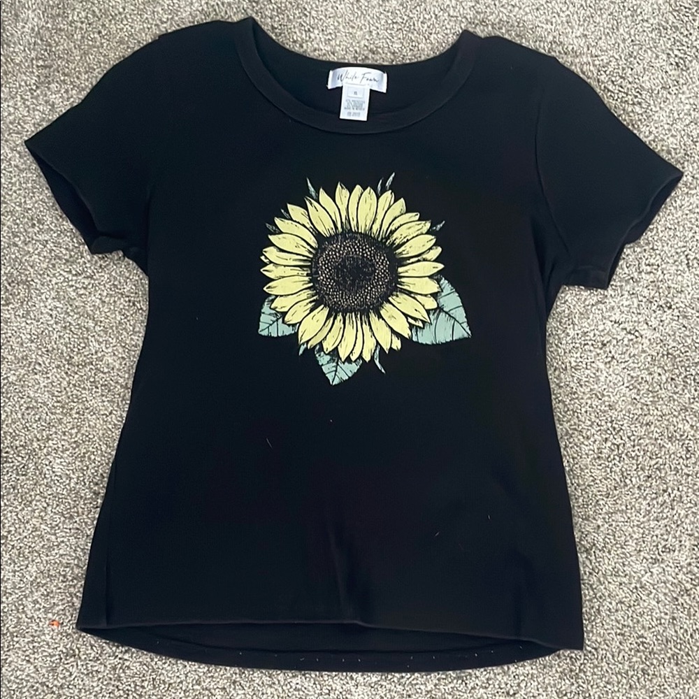 Black Sunflower Graphic Tee